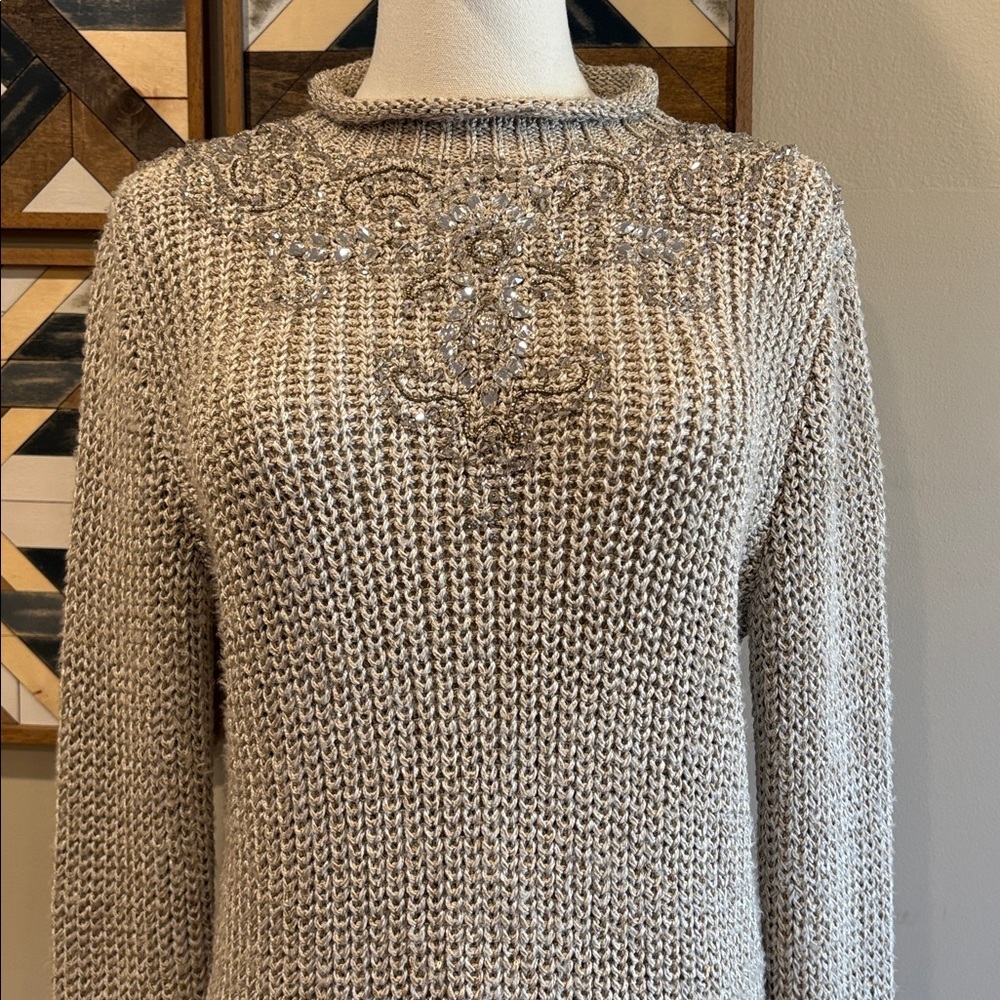 Ralph Lauren Collection Embellished Silk Rollneck Sweater size Small - Picture 3 of 16